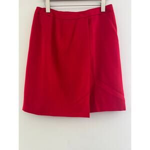 Carlisle 100% Wool Bright Red Short Skirt Fully Lined Size 14 SG